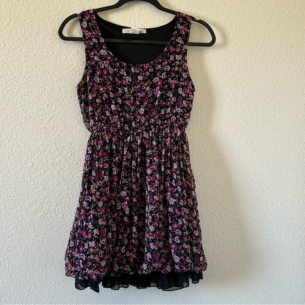 SANS SOUSI Women’s Dixie Dress Small Purple Floral Print Garden Fairy Cottage